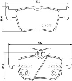 HELLA PAGID 8db355023301 -  Комплект тормозных колодок, дисковый тормоз